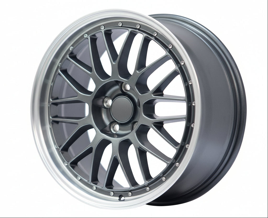 506 LM Styled Flowform Wheels – Hyper Black (Gunmetal) Machine Lip