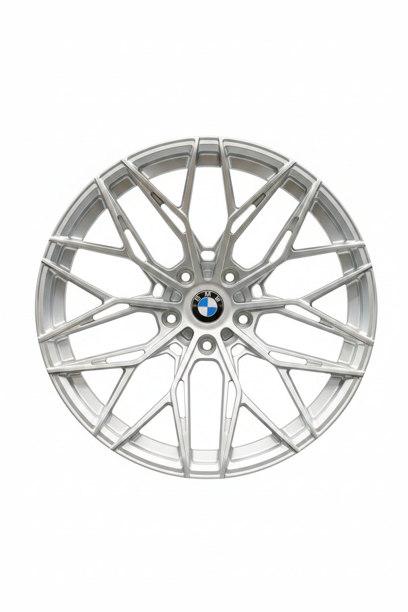 Custom forged WWC Vector Mesh wheels by WheelWorkCustoms with intricate mesh design and polished finish.