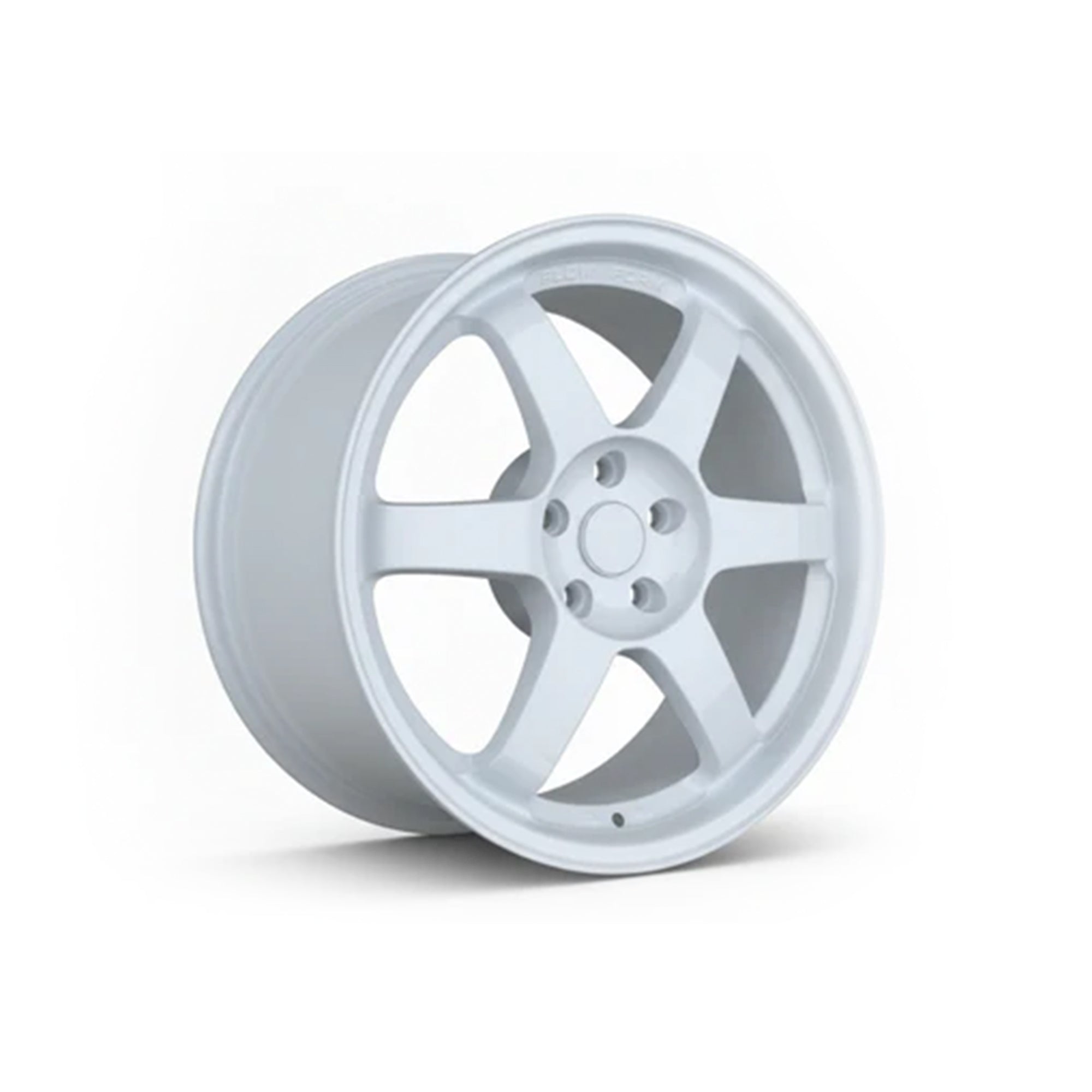 WWC 509 6-spoke motorsport flow-form wheel in Champion White with sleek design and precision engineering.