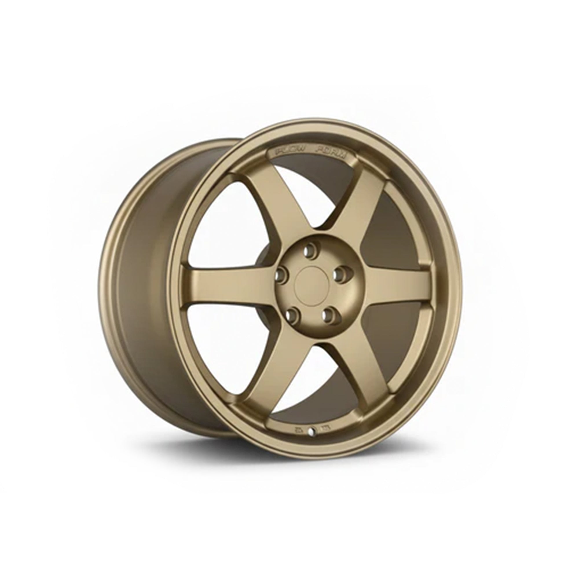Matt bronze 6-spoke Motorsport flow-form wheel by WheelWorkCustoms, showcasing a sleek design and durable construction.