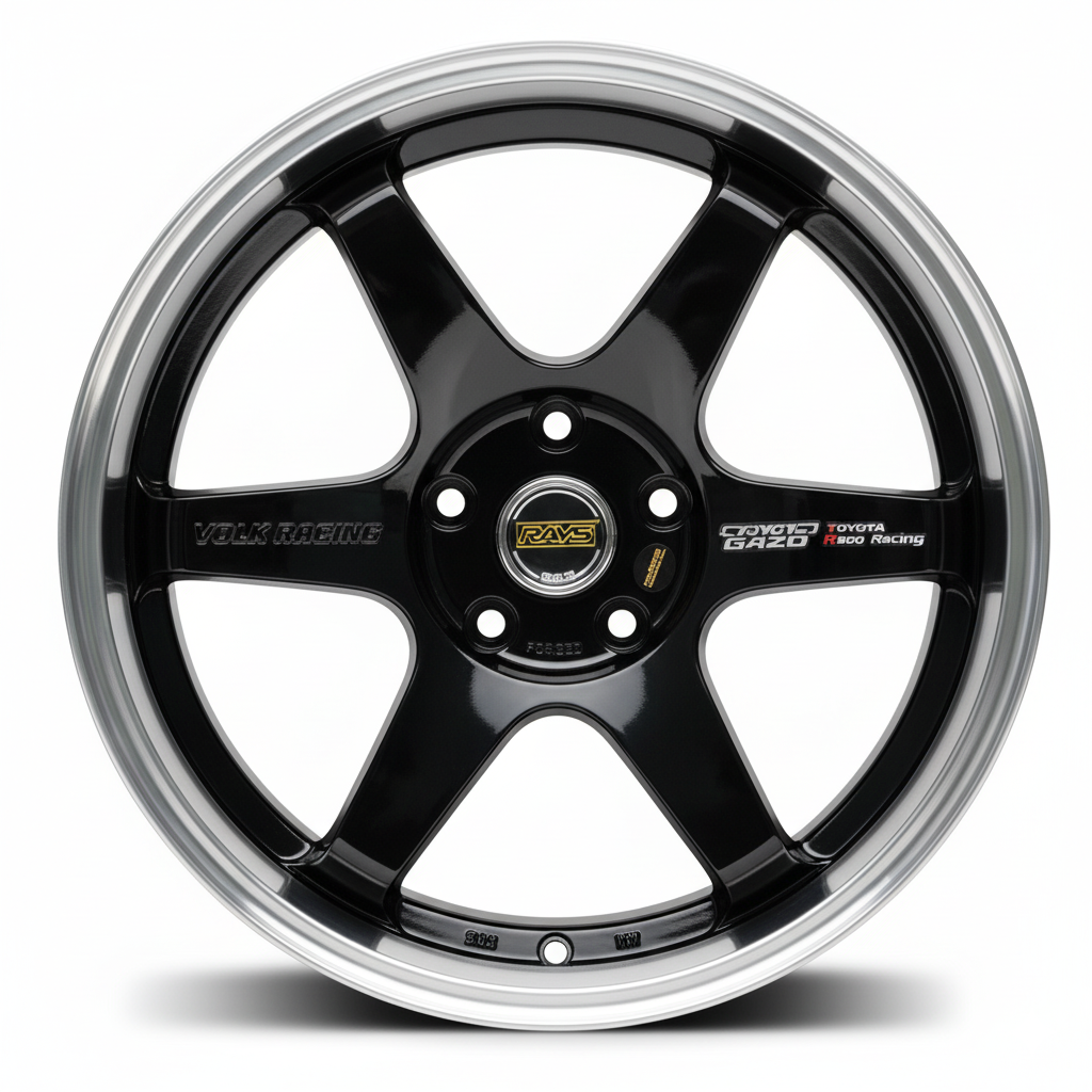 657 Volk Racing Mulispoke Flow form wheels in black and silver