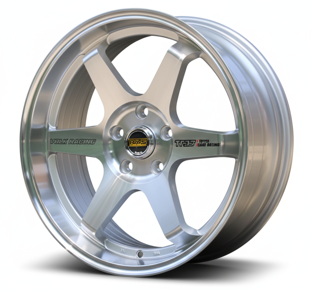 657 Volk Racing Mulispoke Flow form wheels in black and silver