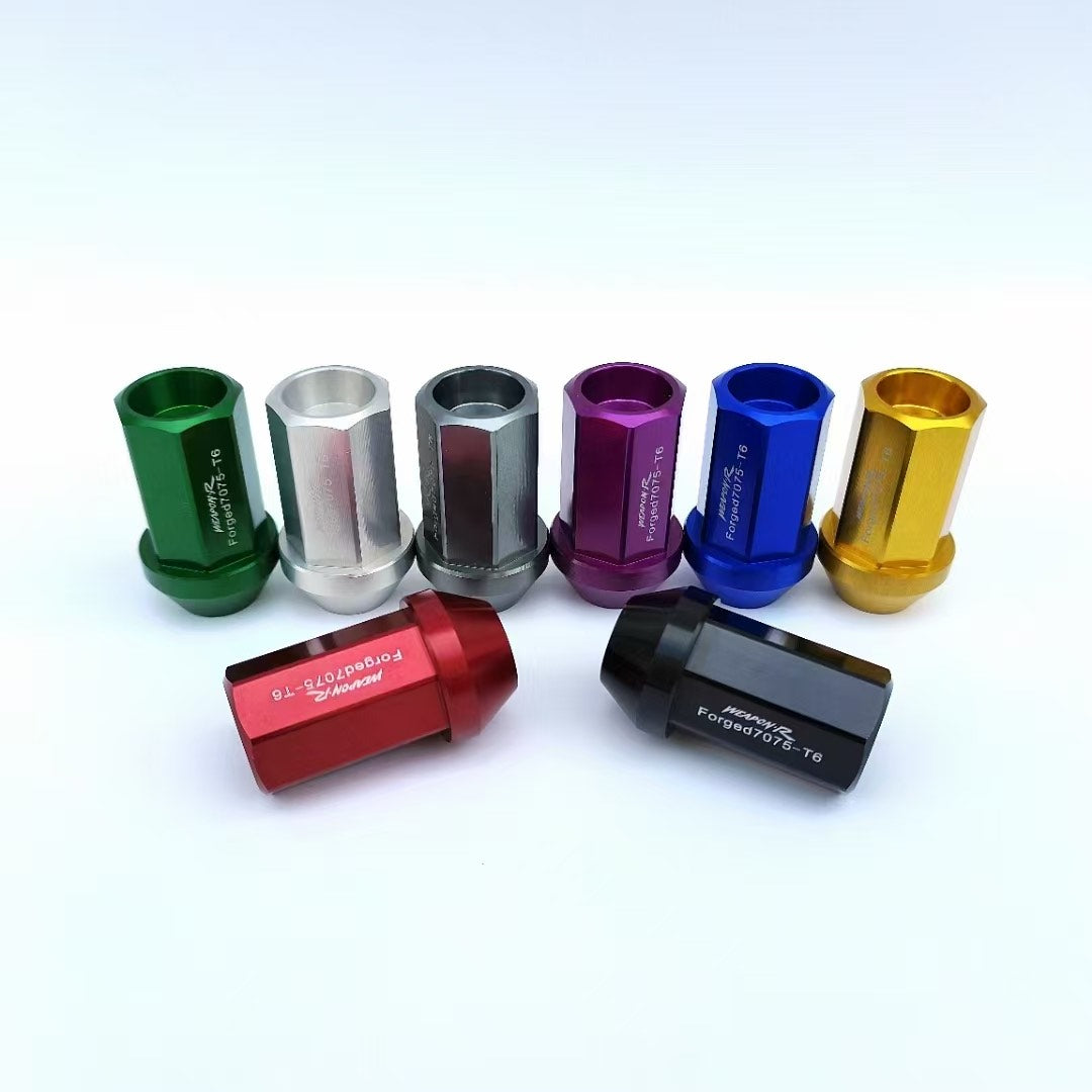 Closed end forged extended racing lug nuts