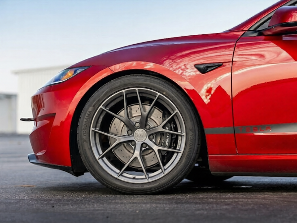 Custom Forged WWC RID | 5-Split-Spoke Performance Wheel on Tesla Model 3