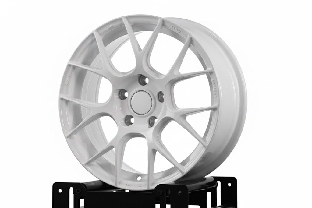 Flow Form RE-V7 Style Wheels - 7-Cross Spoke Performance Rims - White
