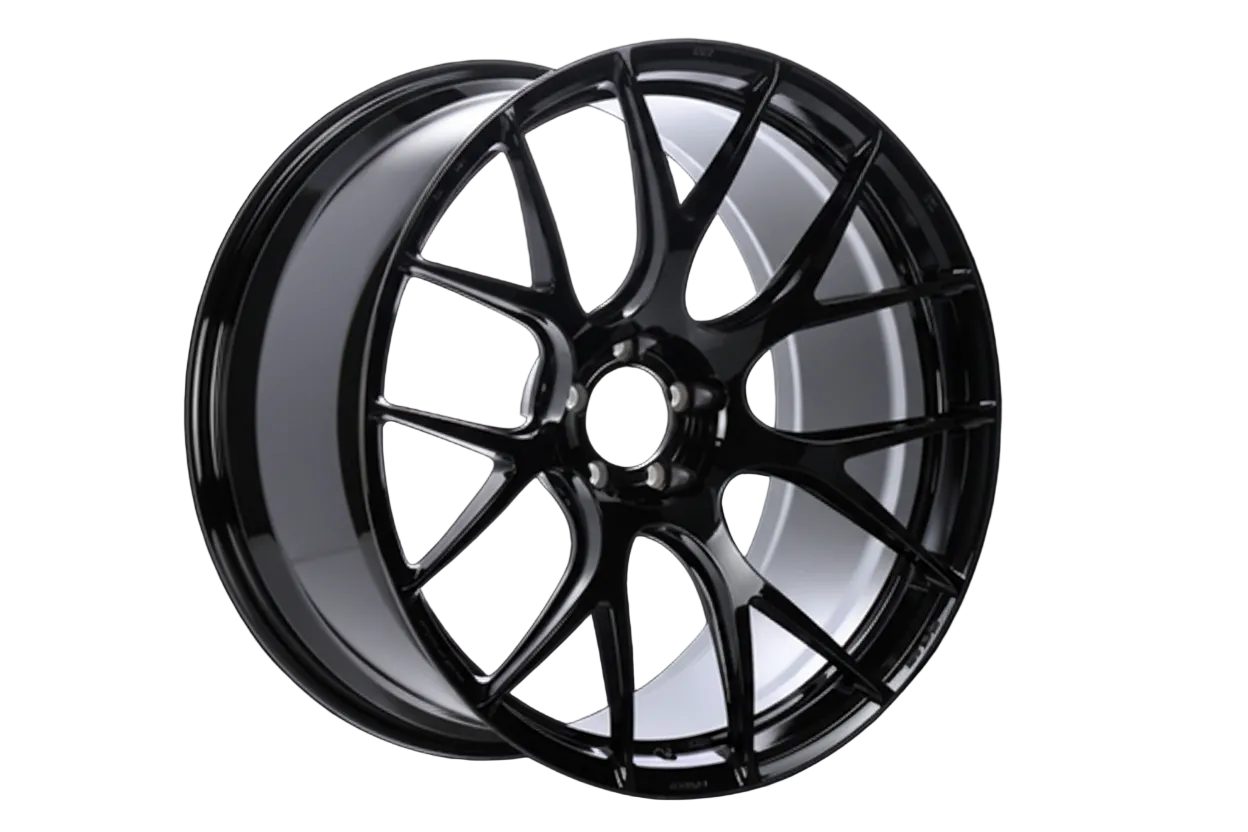 Flow Form RE-V7 Style Wheels - 7-Cross Spoke Performance Rims - Black