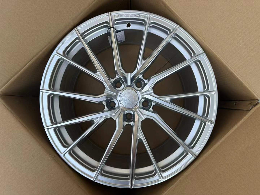 WWC 3S055 Split-Spoke Flow-Form Wheel Silver Machined Face
